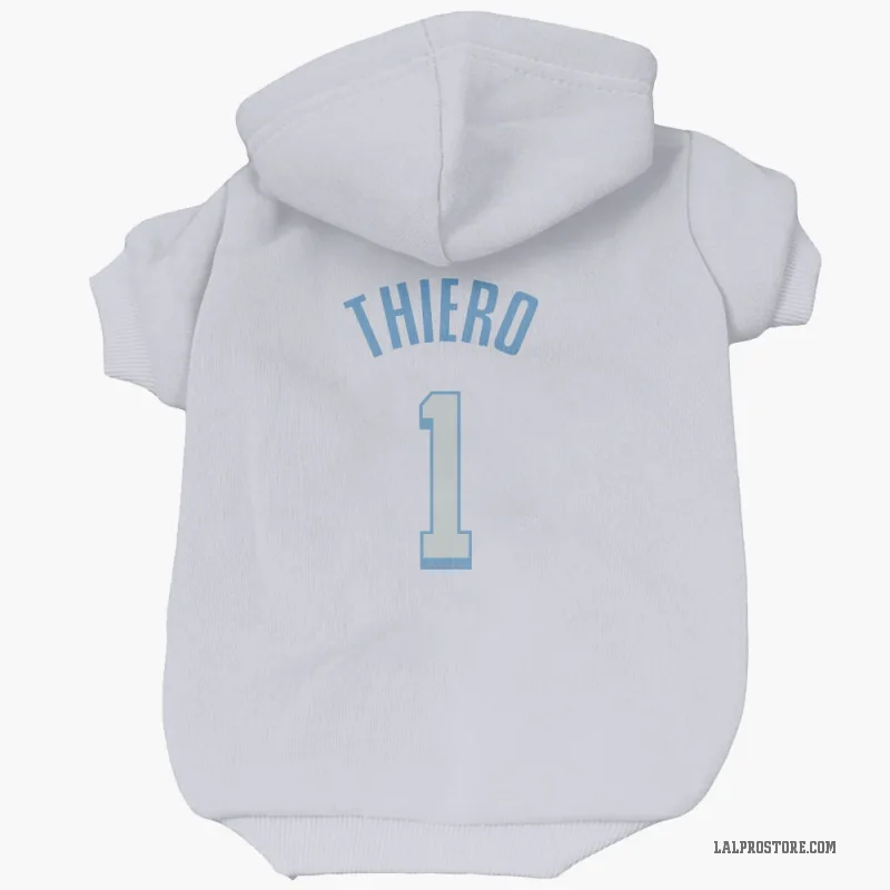 Adou Thiero  White Los Angeles Lakers  Cat & Dog Pet Hoodie