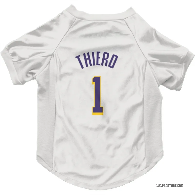 Adou Thiero  White Purple Los Angeles Lakers  Cat & Dog Pet Jersey