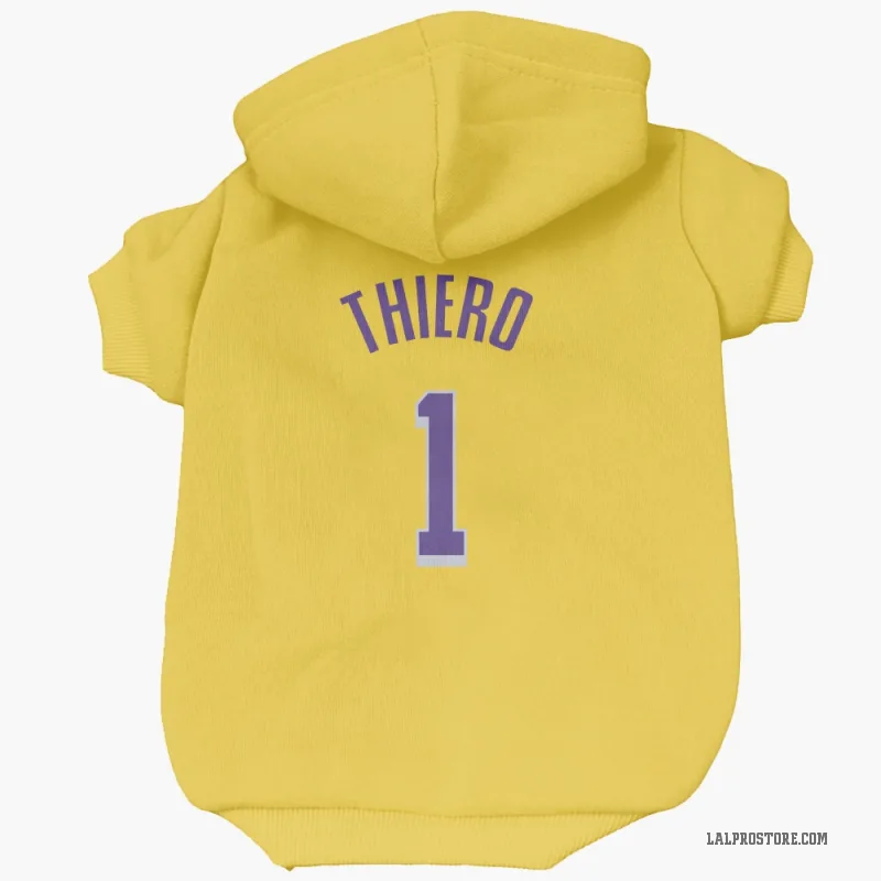 Adou Thiero  Yellow Los Angeles Lakers  Cat & Dog Pet Hoodie