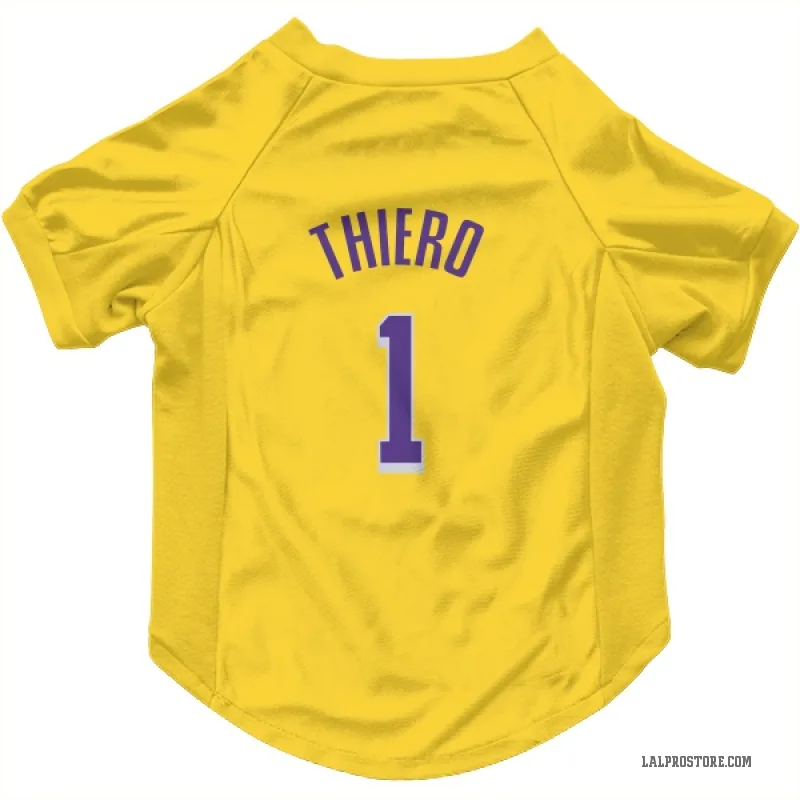 Adou Thiero  Yellow Los Angeles Lakers  Cat & Dog Pet Jersey