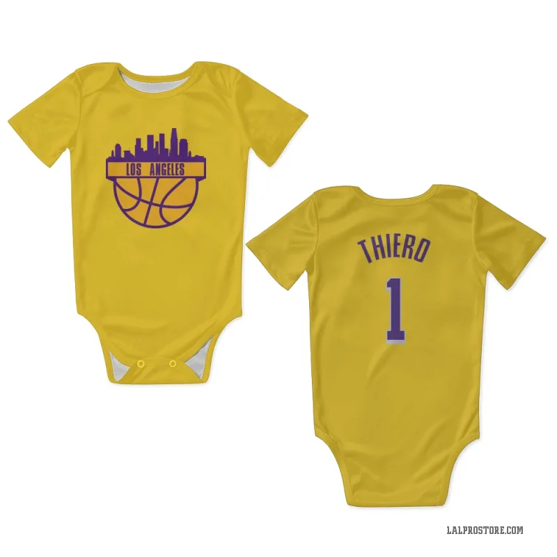 Adou Thiero  Yellow Los Angeles Lakers  Newborn & Infant Bodysuit