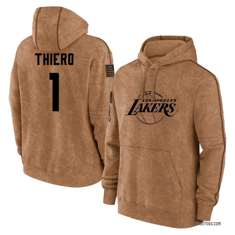 Adou Thiero Youth Brown Los Angeles Lakers 2023 Salute to Service Club Pullover Hoodie