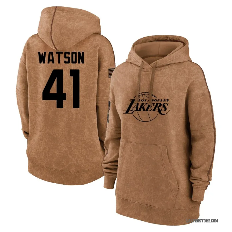 Anton Watson Women's Brown Los Angeles Lakers 2023 Salute to Service Pullover Hoodie