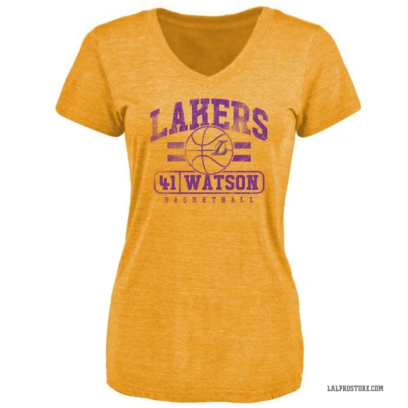 Anton Watson Women's Gold Los Angeles Lakers Baseline T-Shirt