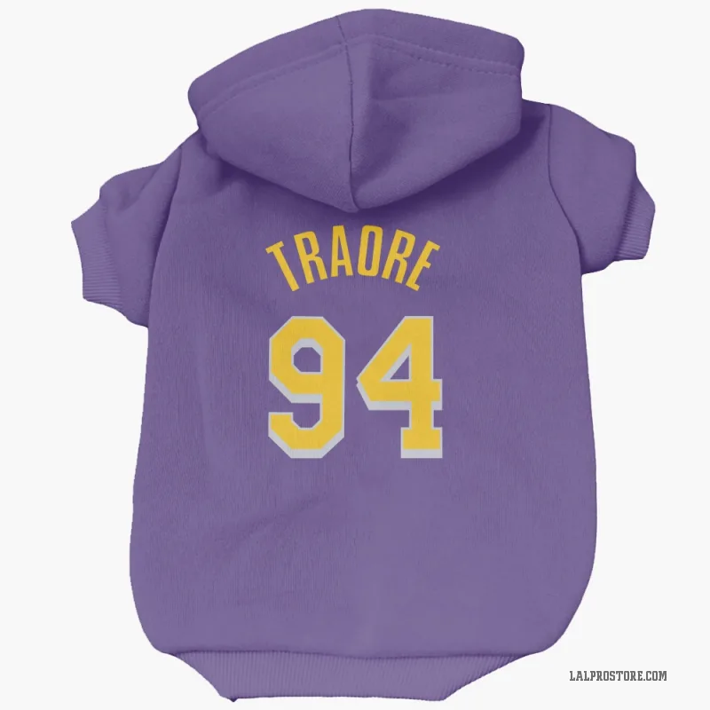 Armel Traore  Purple Los Angeles Lakers  Cat & Dog Pet Hoodie