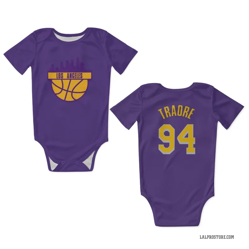 Armel Traore  Purple Los Angeles Lakers  Newborn & Infant Bodysuit