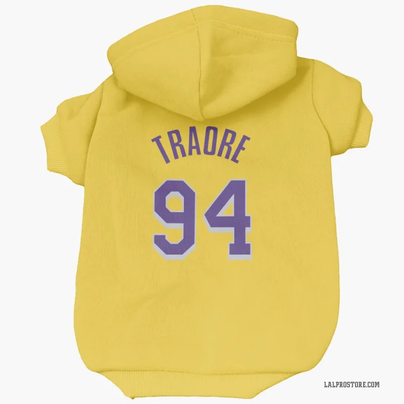 Armel Traore  Yellow Los Angeles Lakers  Cat & Dog Pet Hoodie