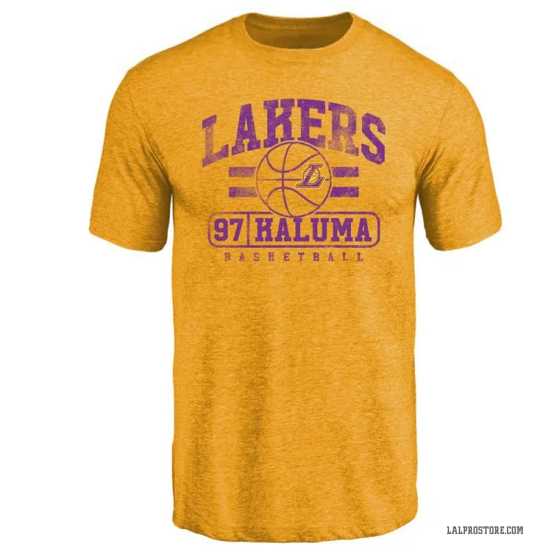 Arthur Kaluma Men's Gold Los Angeles Lakers Baseline T-Shirt