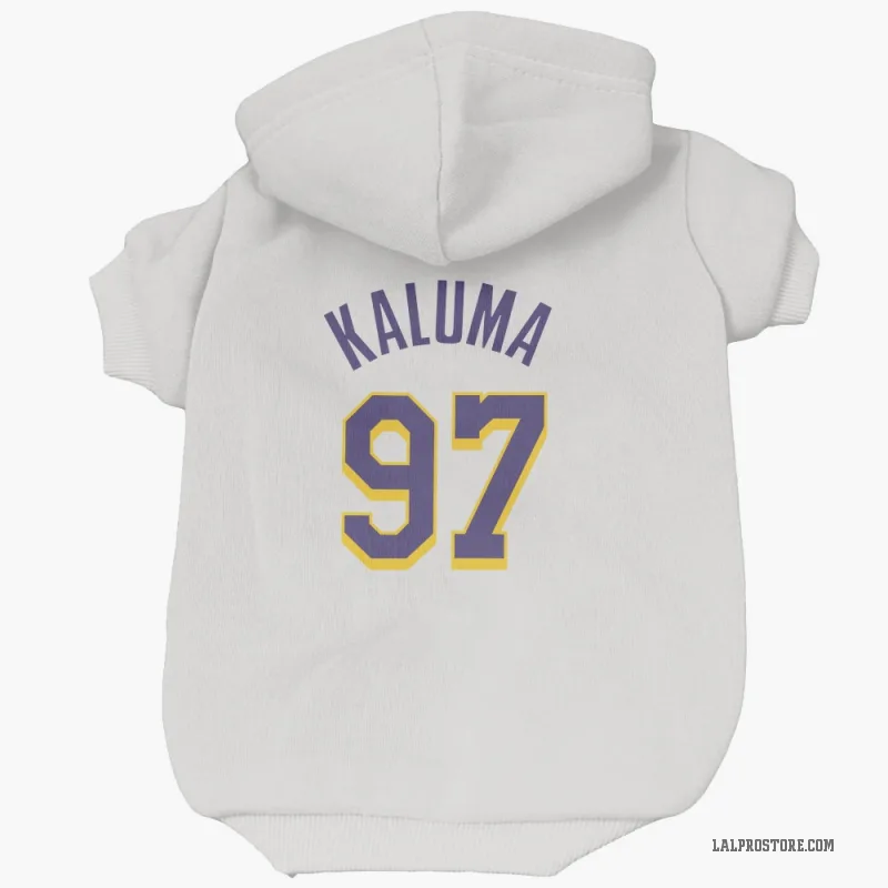 Arthur Kaluma  White Purple Los Angeles Lakers  Cat & Dog Pet Hoodie