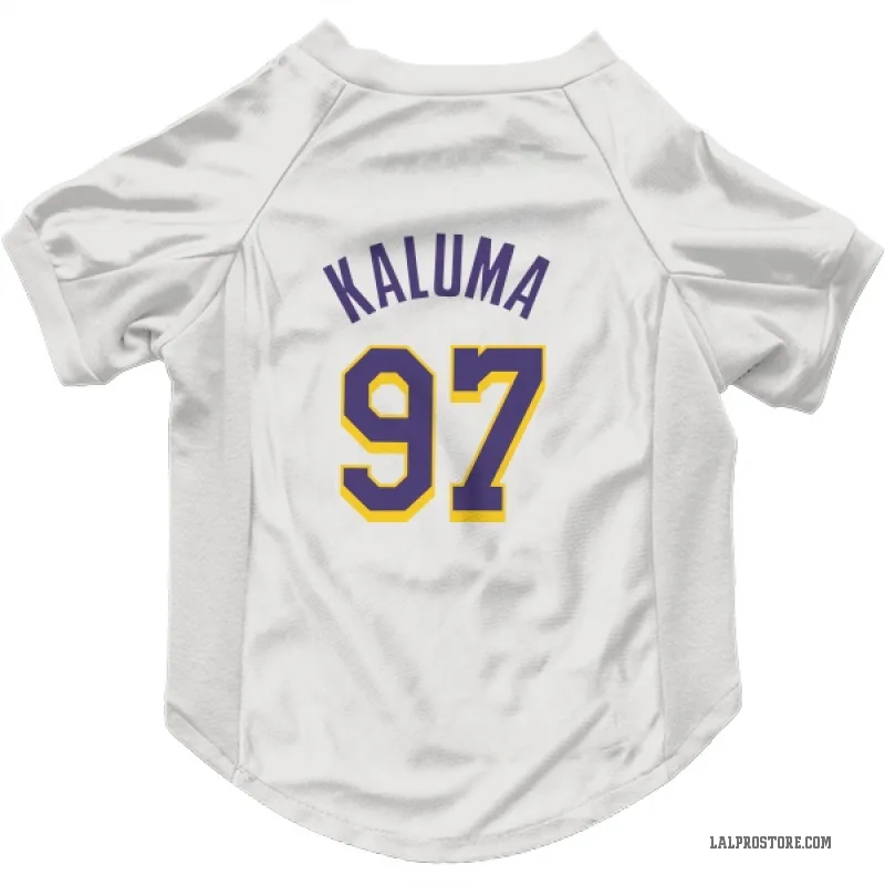 Arthur Kaluma  White Purple Los Angeles Lakers  Cat & Dog Pet Jersey