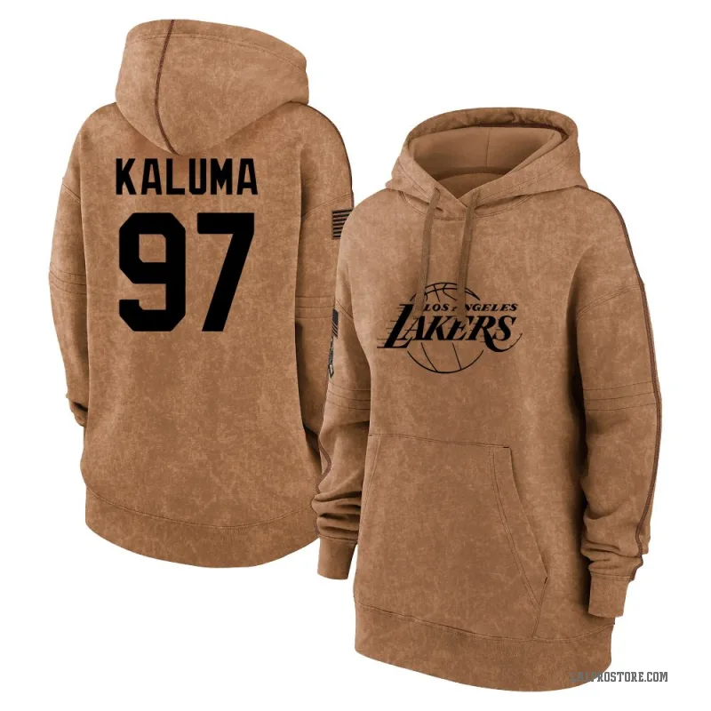 Arthur Kaluma Women's Brown Los Angeles Lakers 2023 Salute to Service Pullover Hoodie