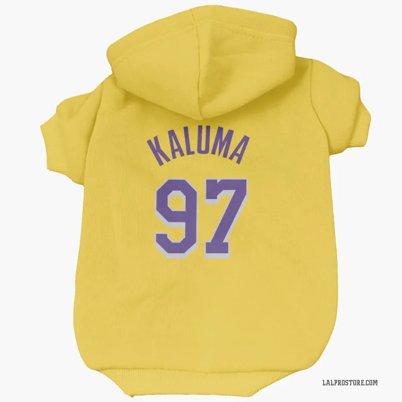 Arthur Kaluma  Yellow Los Angeles Lakers  Cat & Dog Pet Hoodie