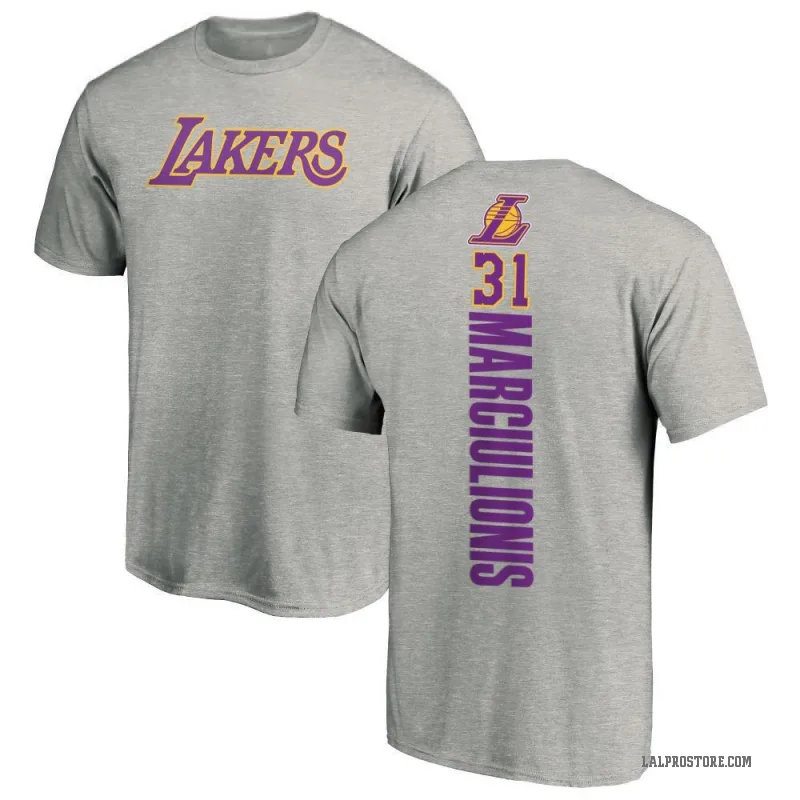 Augustas Marciulionis Men's Los Angeles Lakers Ash Backer T-Shirt