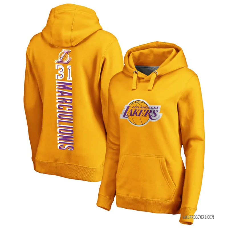 Augustas Marciulionis Women's Gold Los Angeles Lakers Branded Backer Pullover Hoodie