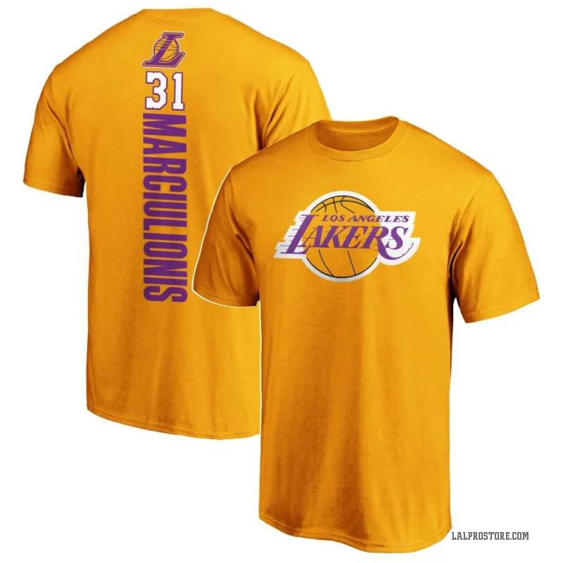 Augustas Marciulionis Youth Gold Los Angeles Lakers Backer T-Shirt