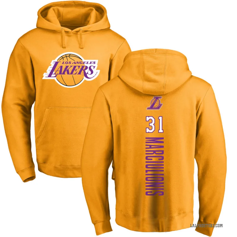 Augustas Marciulionis Youth Gold Los Angeles Lakers Branded Backer Pullover Hoodie