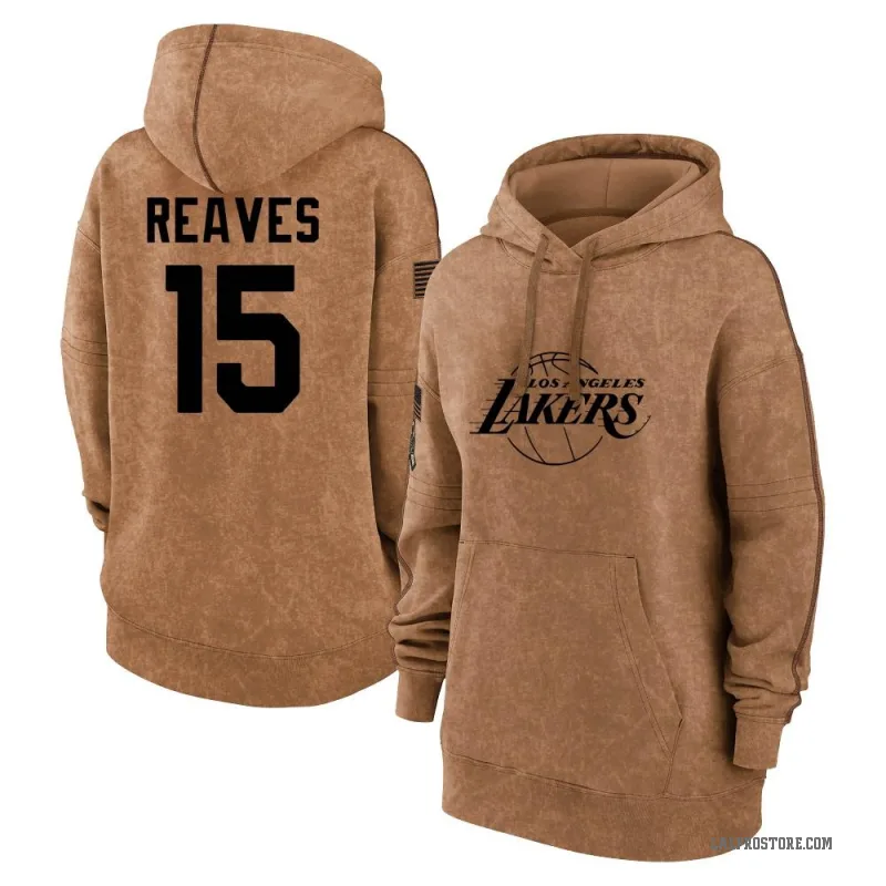 Austin Reaves Women's Brown Los Angeles Lakers 2023 Salute to Service Pullover Hoodie