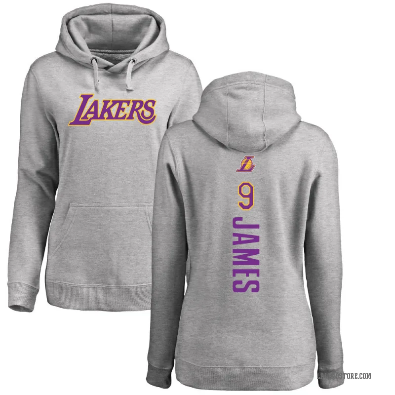 Bronny James Women's Los Angeles Lakers Branded Ash Backer Pullover Hoodie