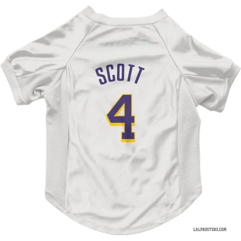 Byron Scott  White Purple Los Angeles Lakers  Cat & Dog Pet Jersey