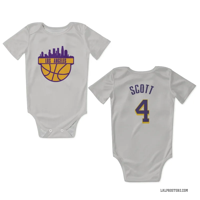 Byron Scott  White Purple Los Angeles Lakers  Newborn & Infant Bodysuit