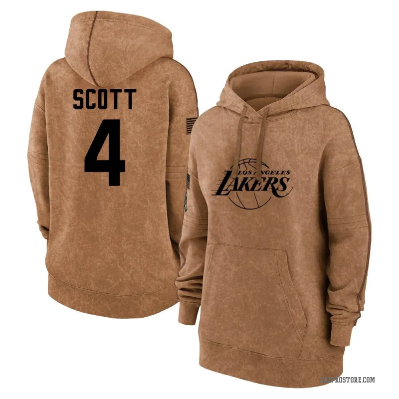Byron Scott Women's Brown Los Angeles Lakers 2023 Salute to Service Pullover Hoodie
