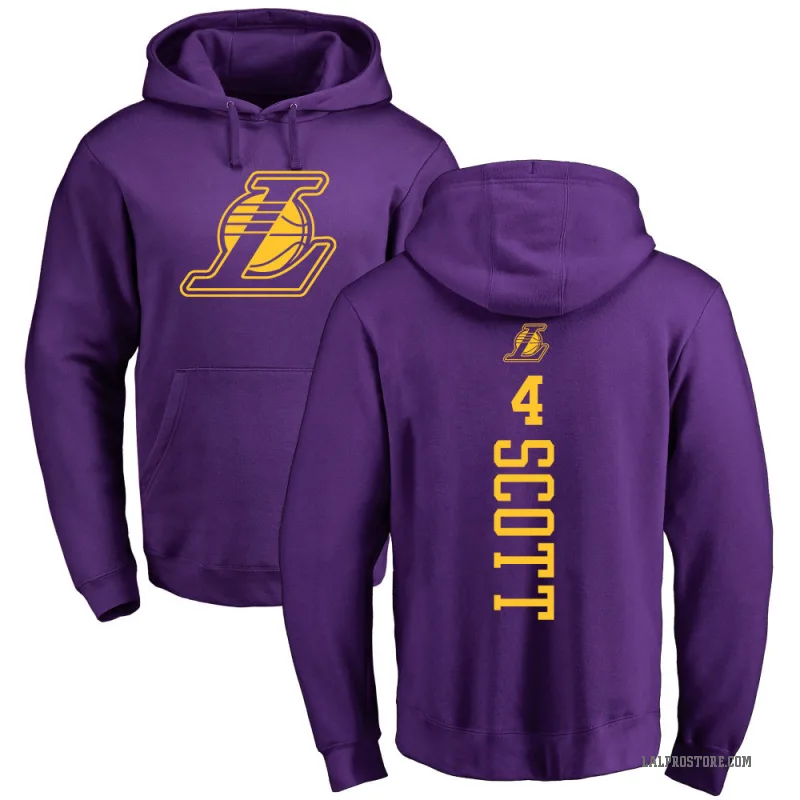 Byron Scott Youth Purple Los Angeles Lakers Branded One Color Backer Pullover Hoodie