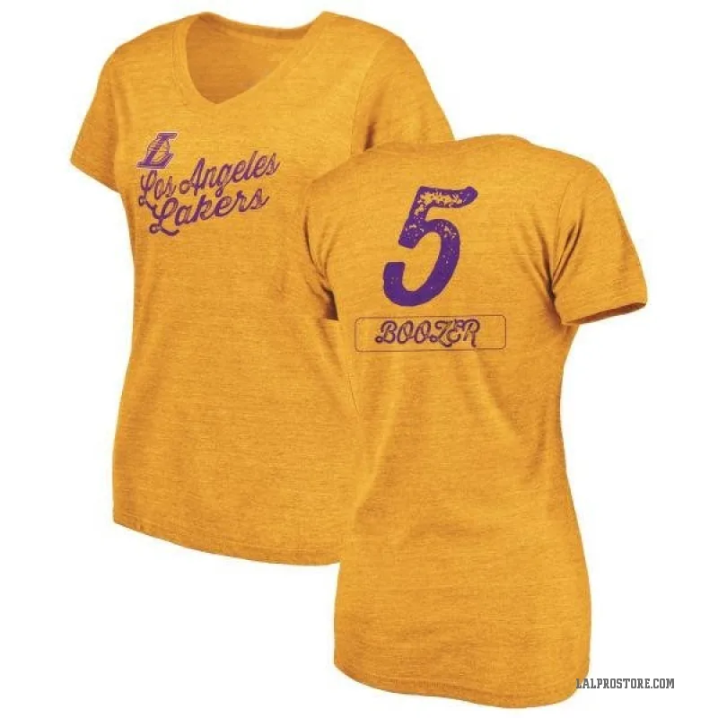 Carlos Boozer Women's Gold Los Angeles Lakers Sideline V-Neck T-Shirt