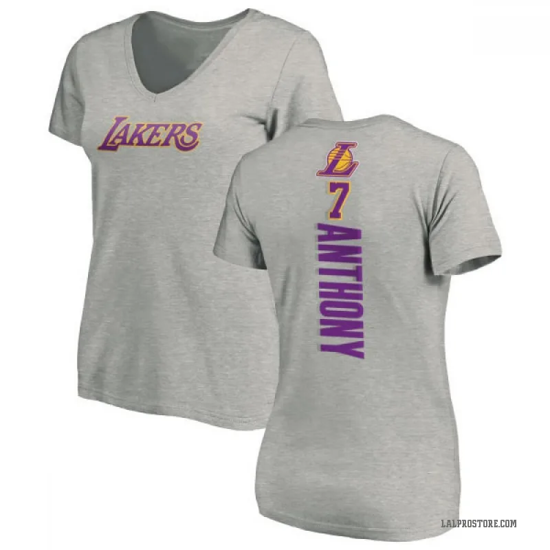 Carmelo Anthony Women's Los Angeles Lakers Ash Backer T-Shirt