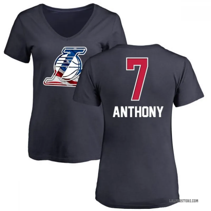 Carmelo Anthony Women's Navy Los Angeles Lakers Name and Number Banner Wave V-Neck T-Shirt