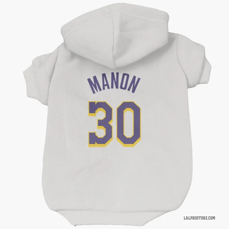Chris Manon  White Purple Los Angeles Lakers  Cat & Dog Pet Hoodie