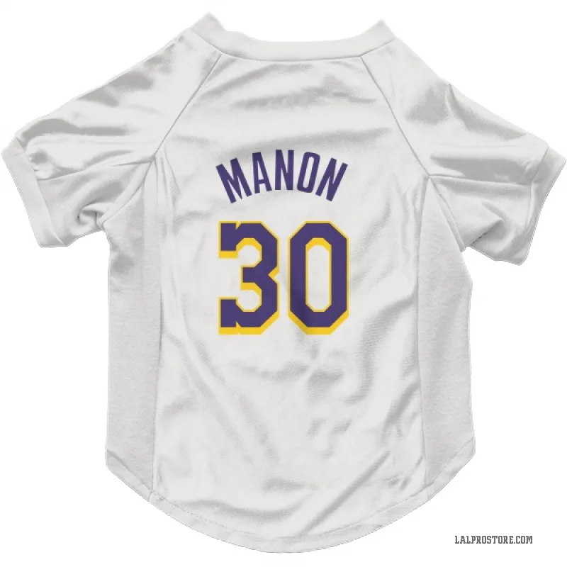 Chris Manon  White Purple Los Angeles Lakers  Cat & Dog Pet Jersey