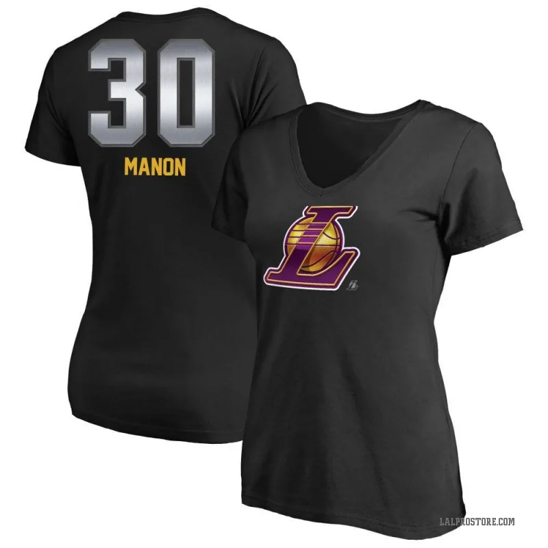 Chris Manon Women's Black Los Angeles Lakers Midnight Mascot T-Shirt
