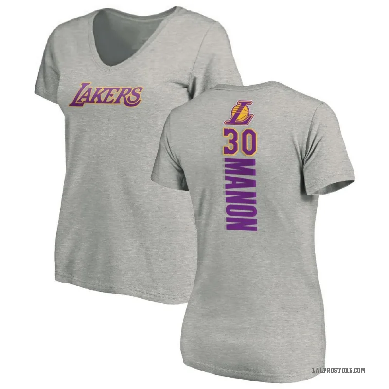 Chris Manon Women's Los Angeles Lakers Ash Backer T-Shirt