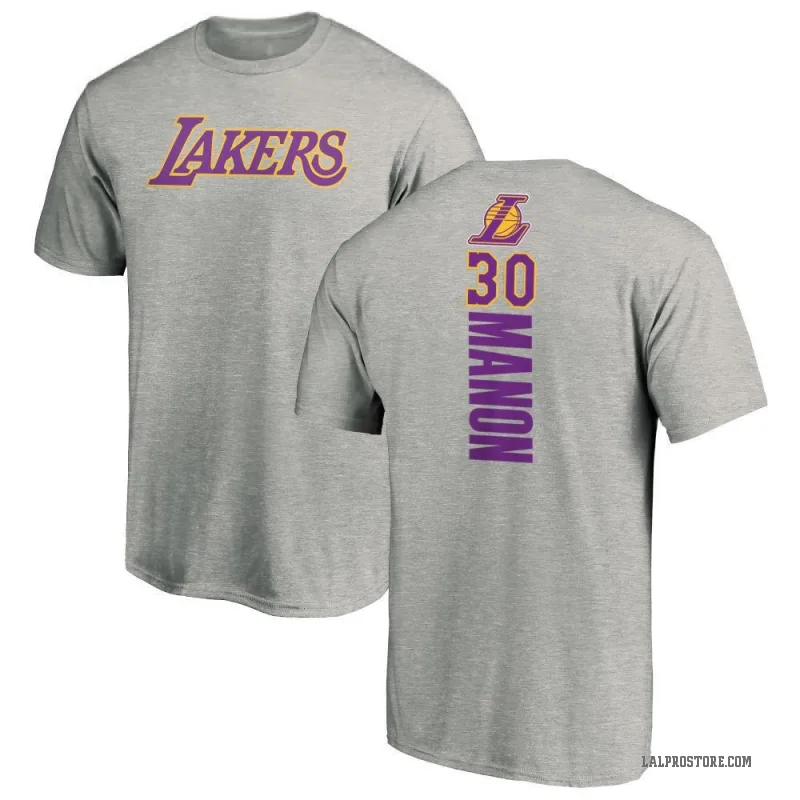 Chris Manon Youth Los Angeles Lakers Ash Backer T-Shirt