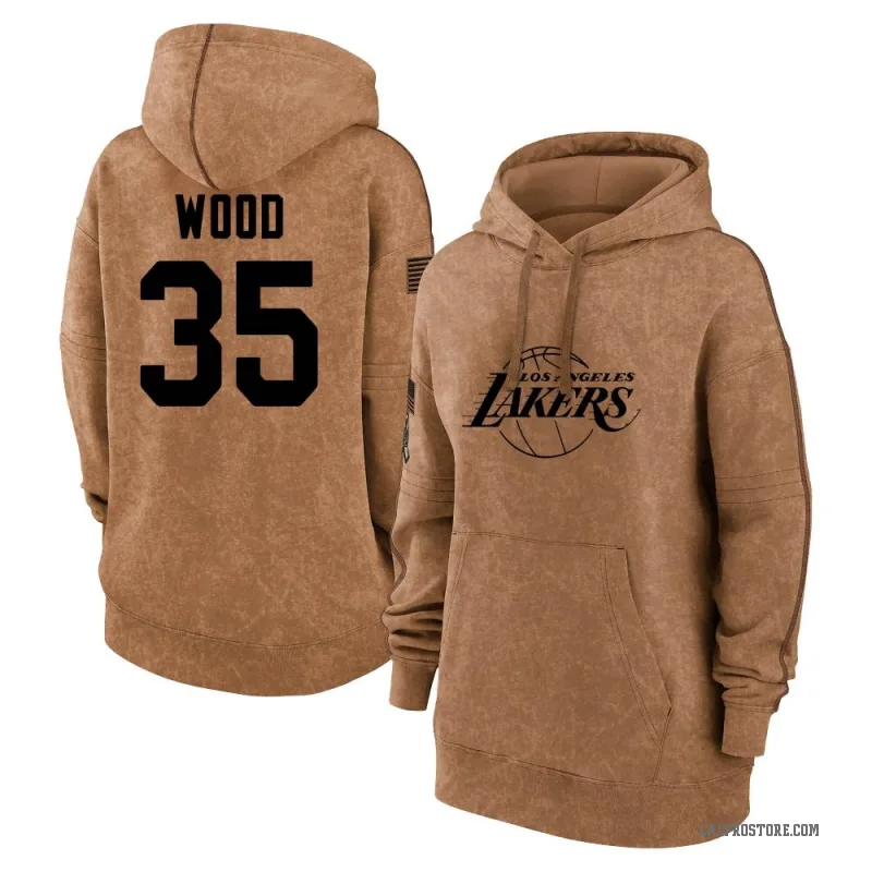 Christian Wood Women's Brown Los Angeles Lakers 2023 Salute to Service Pullover Hoodie