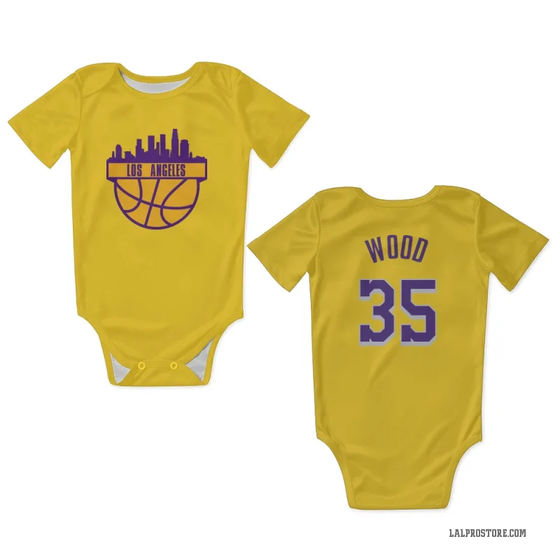 Christian Wood  Yellow Los Angeles Lakers  Newborn & Infant Bodysuit