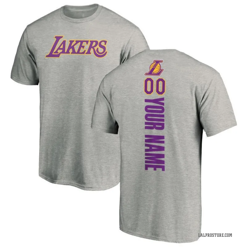 Custom Youth Los Angeles Lakers Ash Backer T-Shirt