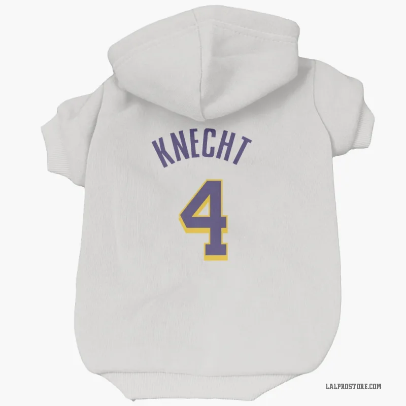 Dalton Knecht  White Purple Los Angeles Lakers  Cat & Dog Pet Hoodie
