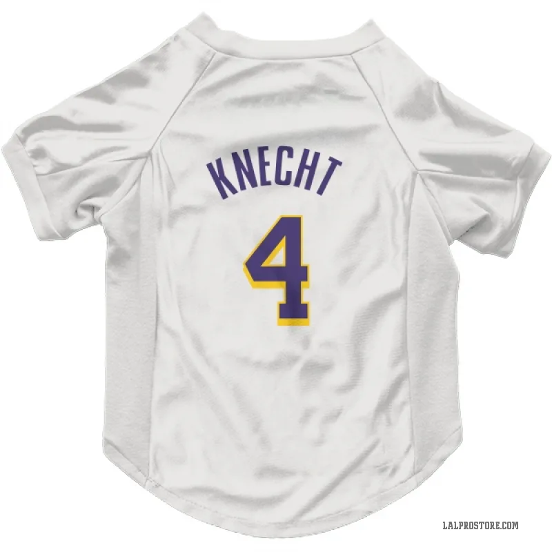 Dalton Knecht  White Purple Los Angeles Lakers  Cat & Dog Pet Jersey