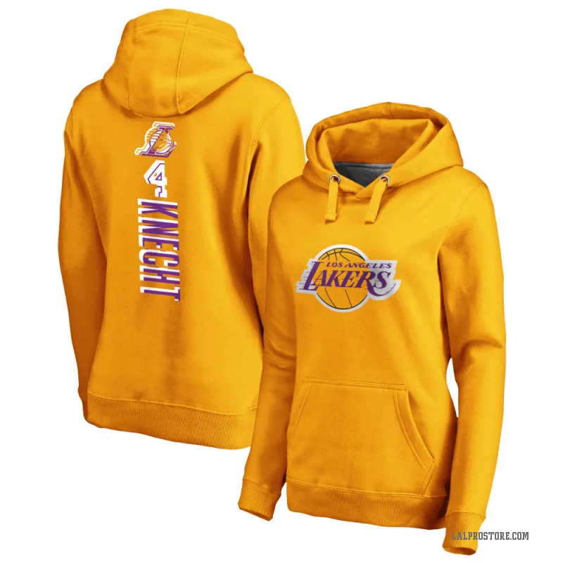 Dalton Knecht Women's Gold Los Angeles Lakers Branded Backer Pullover Hoodie