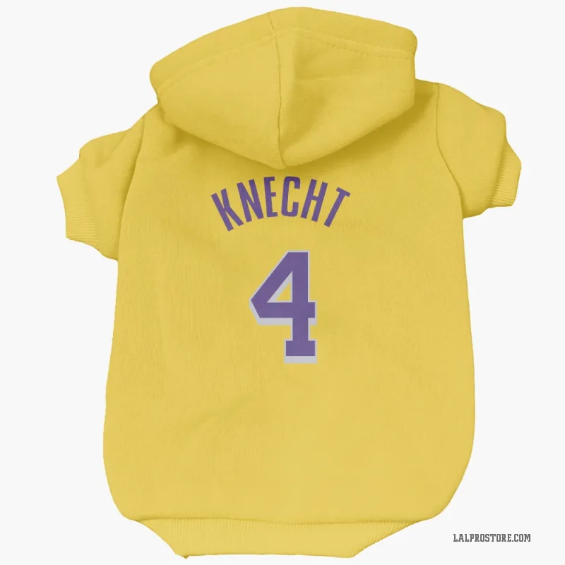 Dalton Knecht  Yellow Los Angeles Lakers  Cat & Dog Pet Hoodie