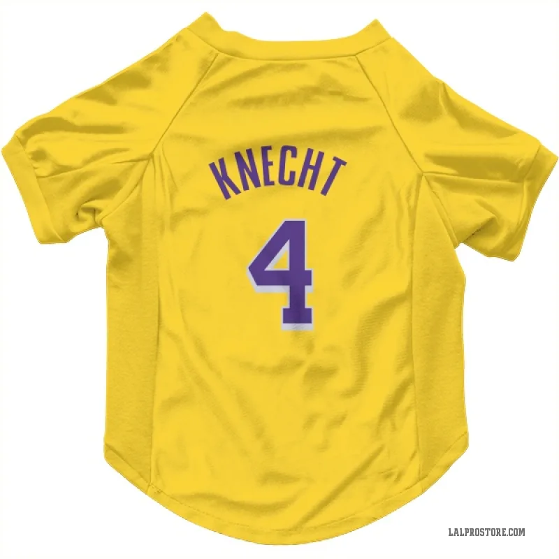 Dalton Knecht  Yellow Los Angeles Lakers  Cat & Dog Pet Jersey