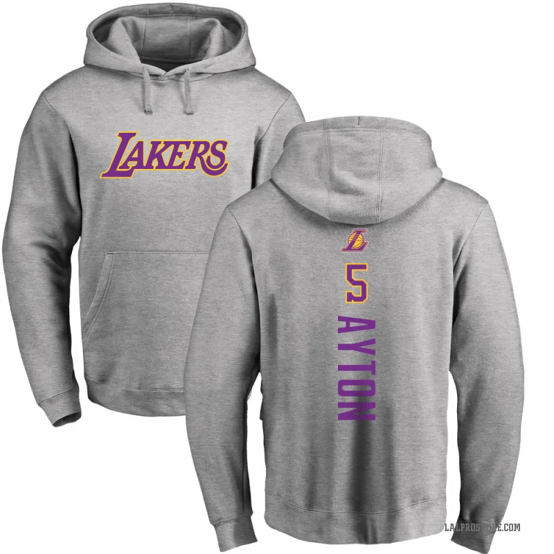 Deandre Ayton Men's Los Angeles Lakers Branded Ash Backer Pullover Hoodie