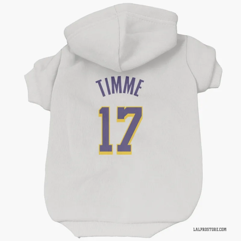 Drew Timme  White Purple Los Angeles Lakers  Cat & Dog Pet Hoodie