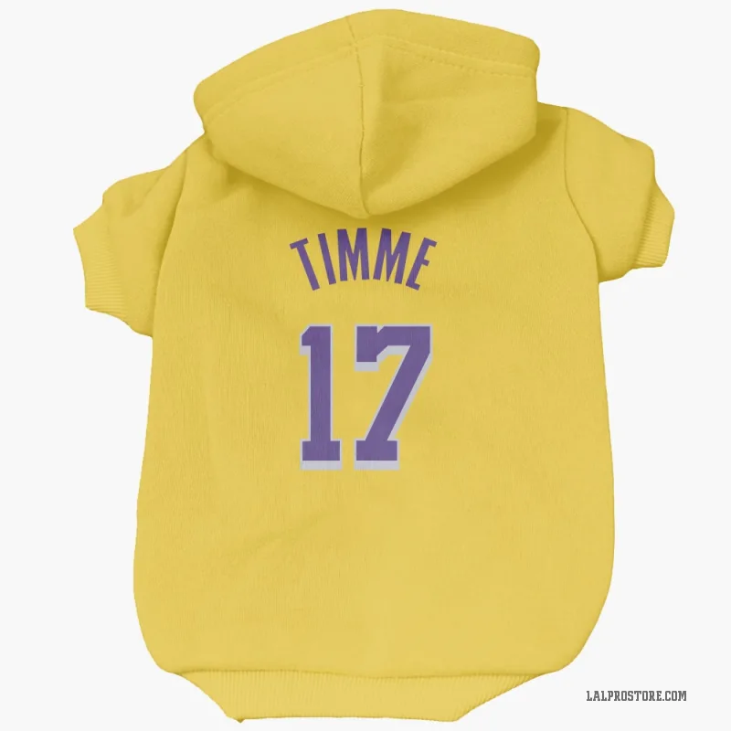 Drew Timme  Yellow Los Angeles Lakers  Cat & Dog Pet Hoodie