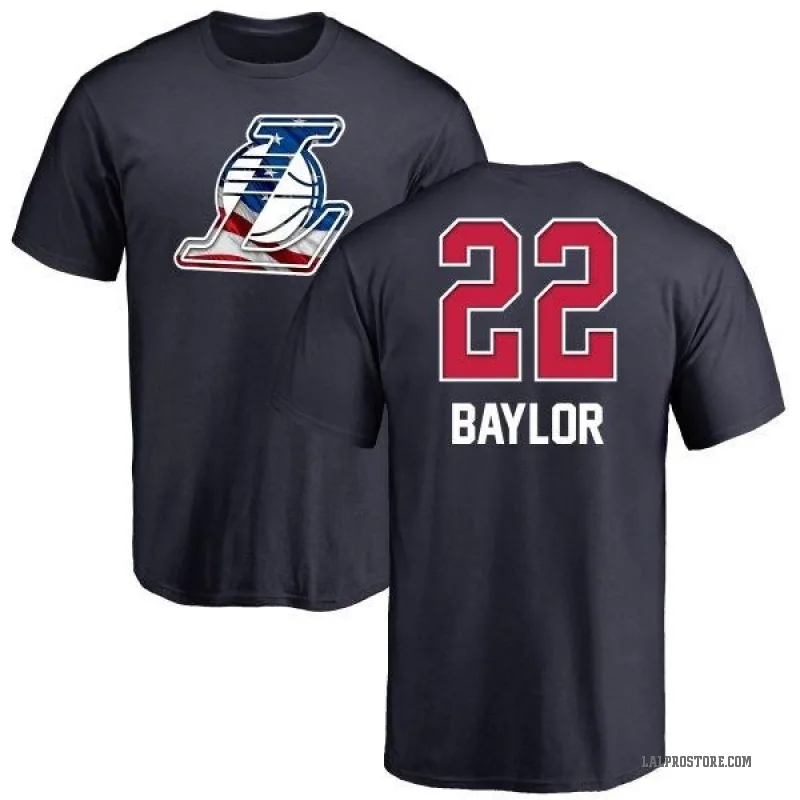 Elgin Baylor Men's Navy Los Angeles Lakers Name and Number Banner Wave T-Shirt