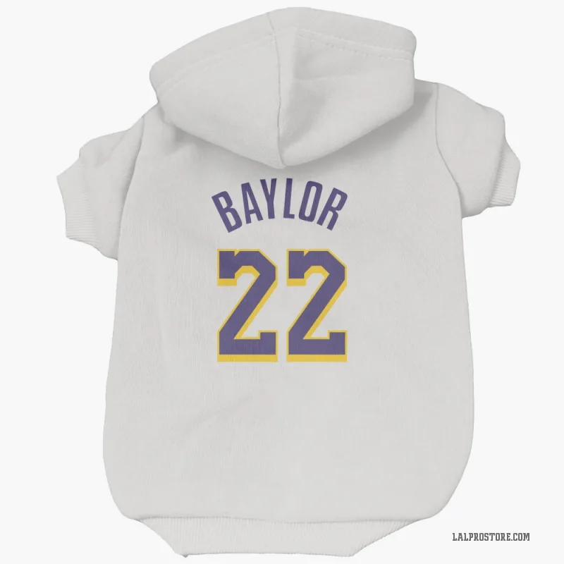 Elgin Baylor  White Purple Los Angeles Lakers  Cat & Dog Pet Hoodie