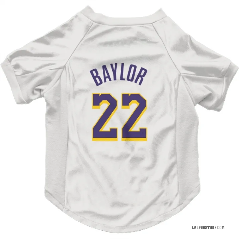 Elgin Baylor  White Purple Los Angeles Lakers  Cat & Dog Pet Jersey