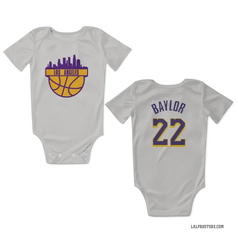 Elgin Baylor  White Purple Los Angeles Lakers  Newborn & Infant Bodysuit