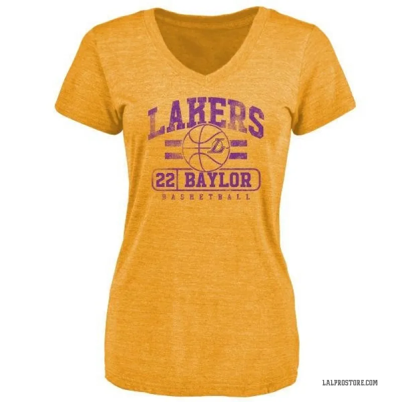 Elgin Baylor Women's Gold Los Angeles Lakers Baseline T-Shirt